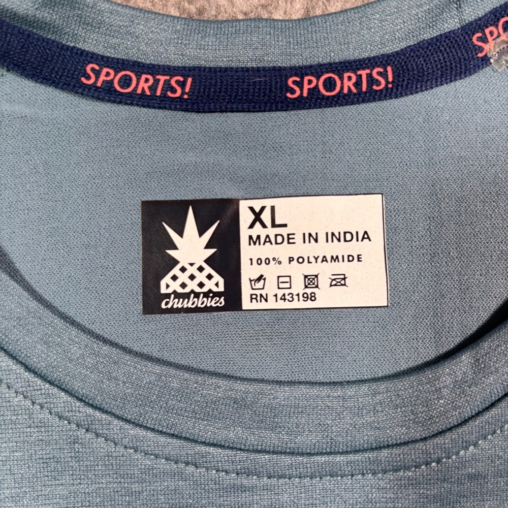 chubbies Mens Light Blue Short Sleeve Crew‎ Neck T-Shirt Size XL - Picture 4 of 9